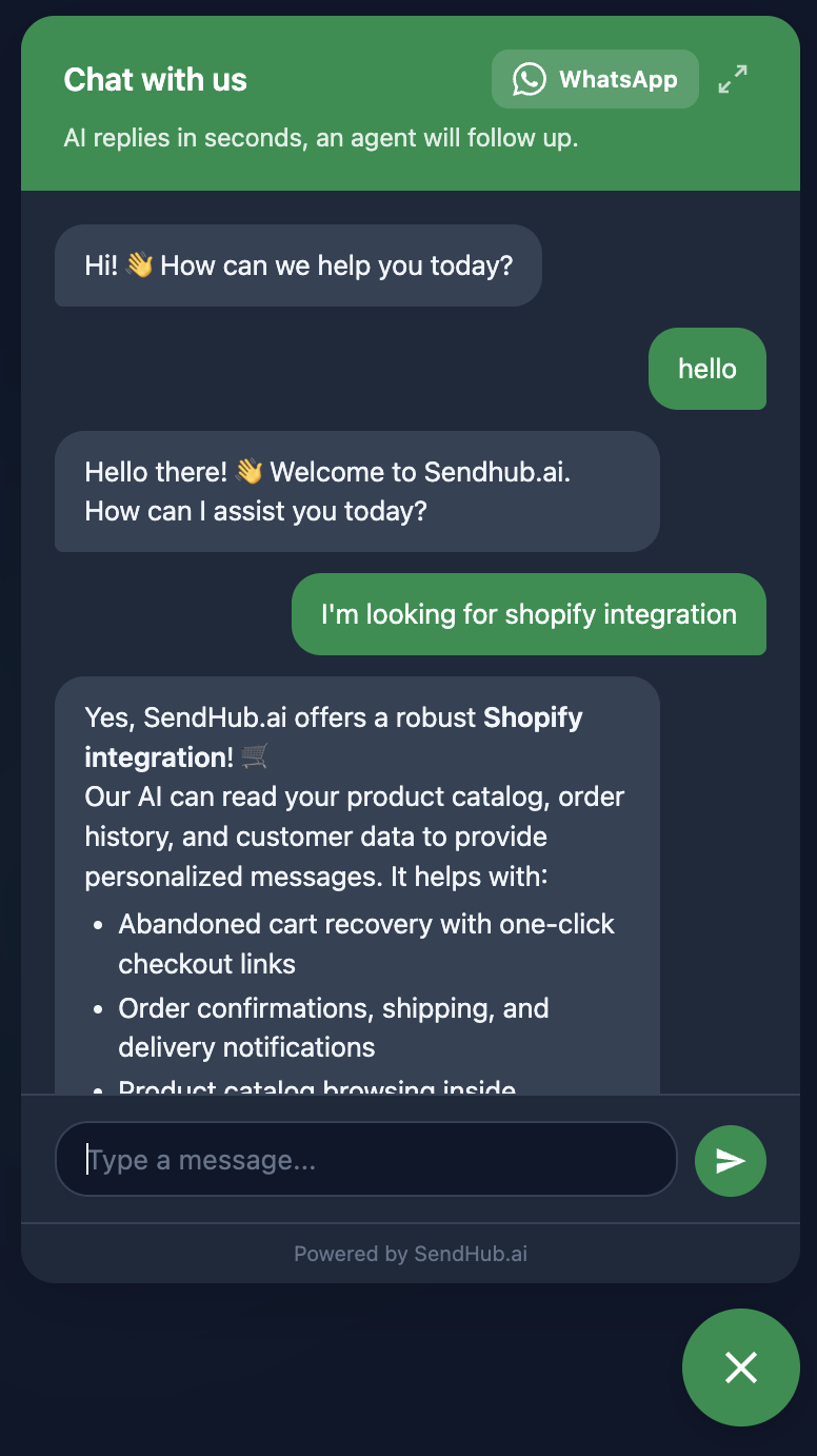 Web Chat Widget preview
